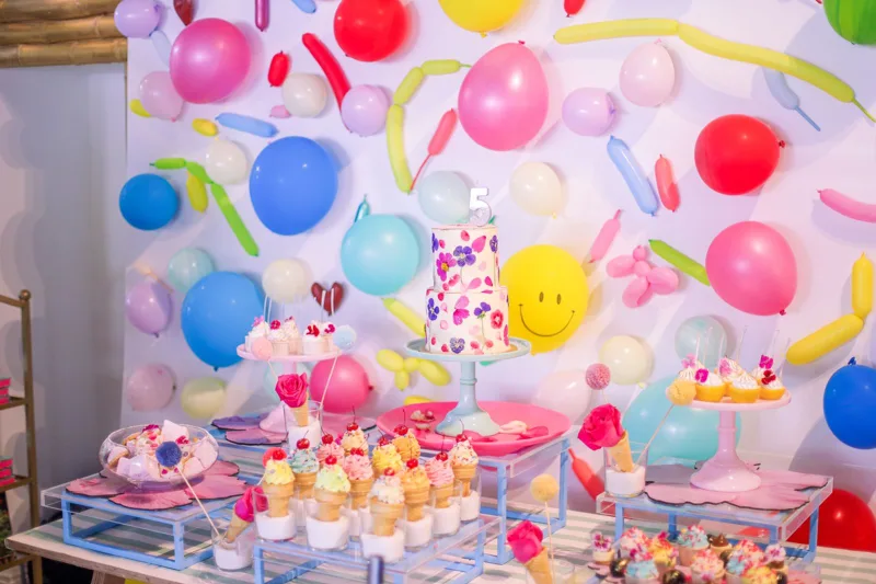 Party catering with a selection of food ready to serve